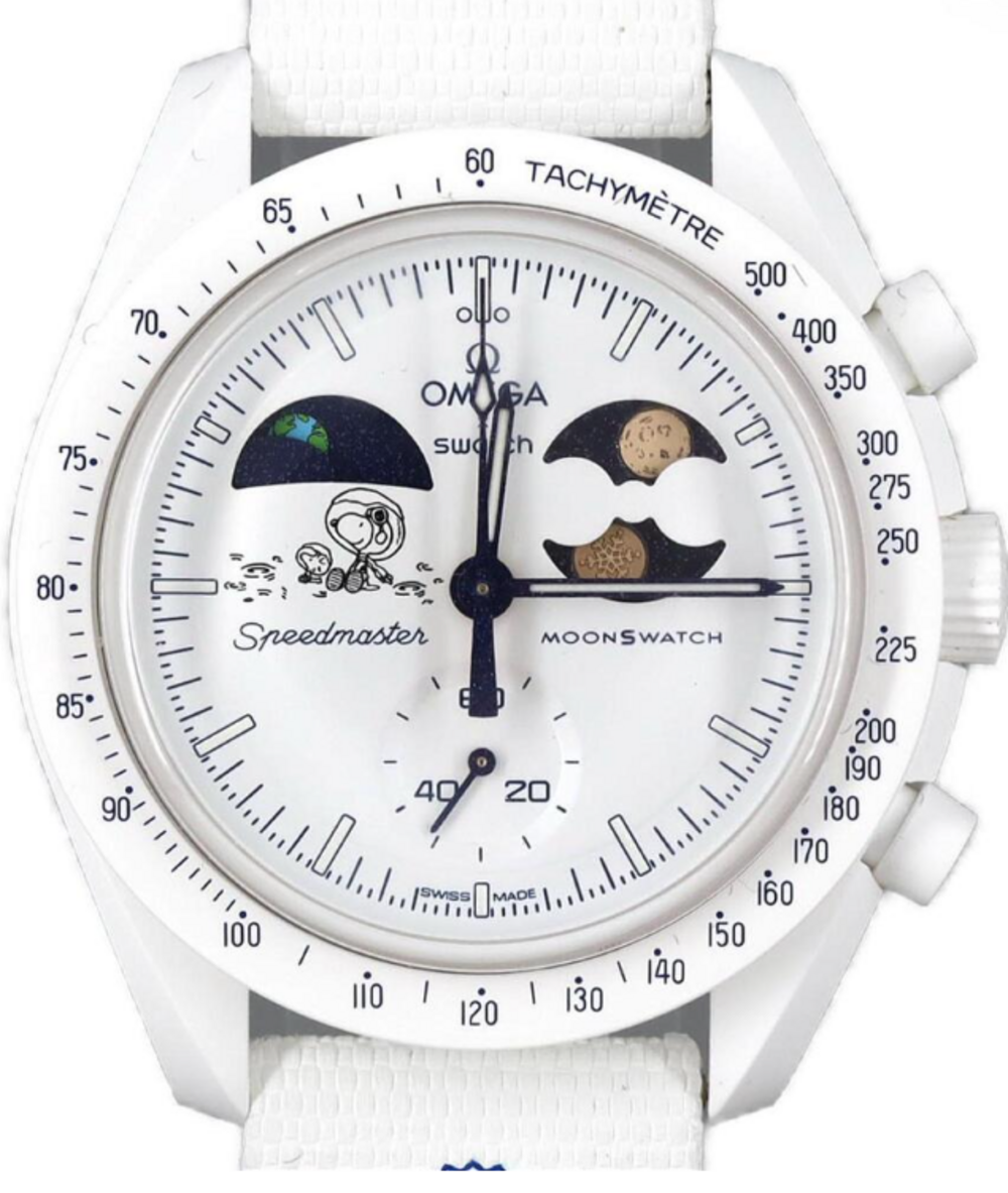 Omega Swatch Mission To The Moon Phase Chronograph Wrist Watch